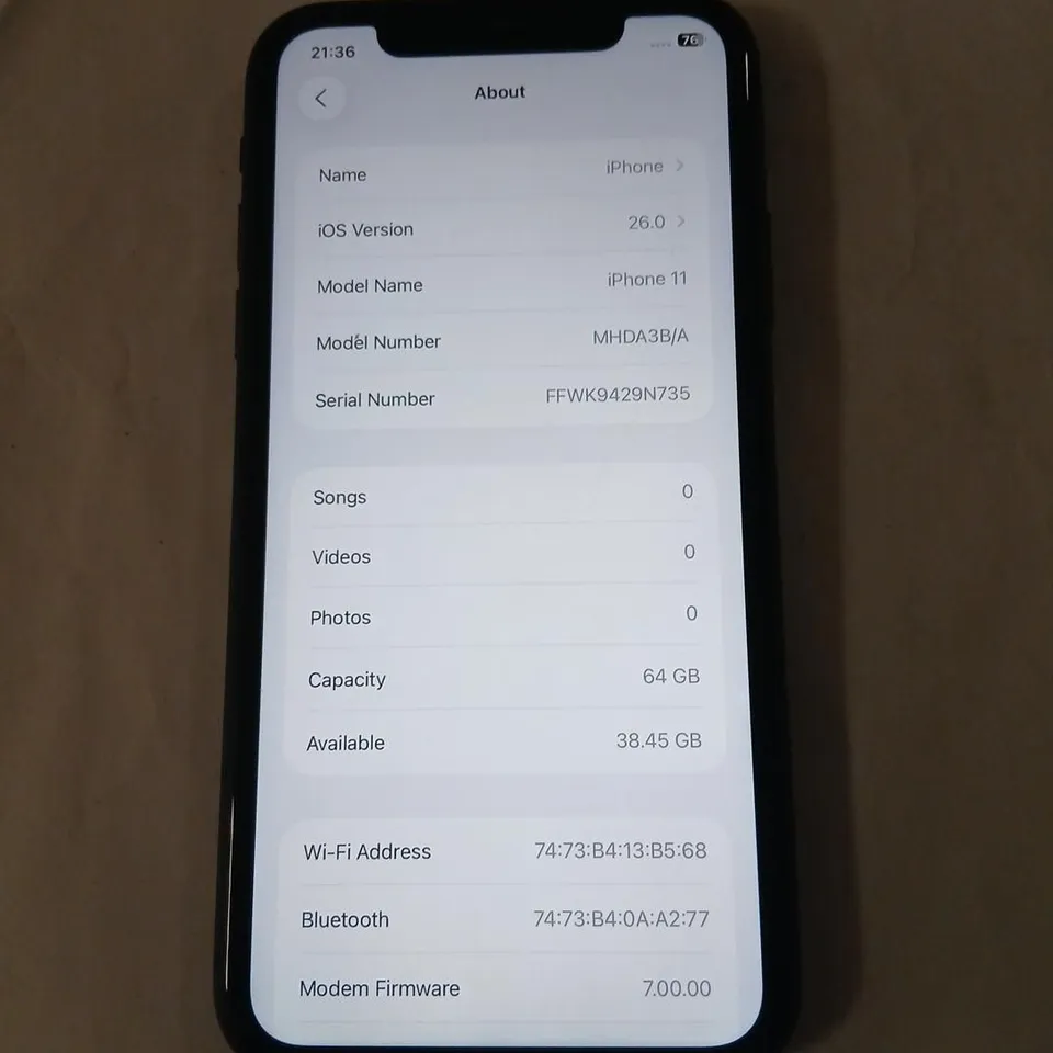 APPLE IPHONE 11 – BLACK – 64GB (MHDA3B/A)