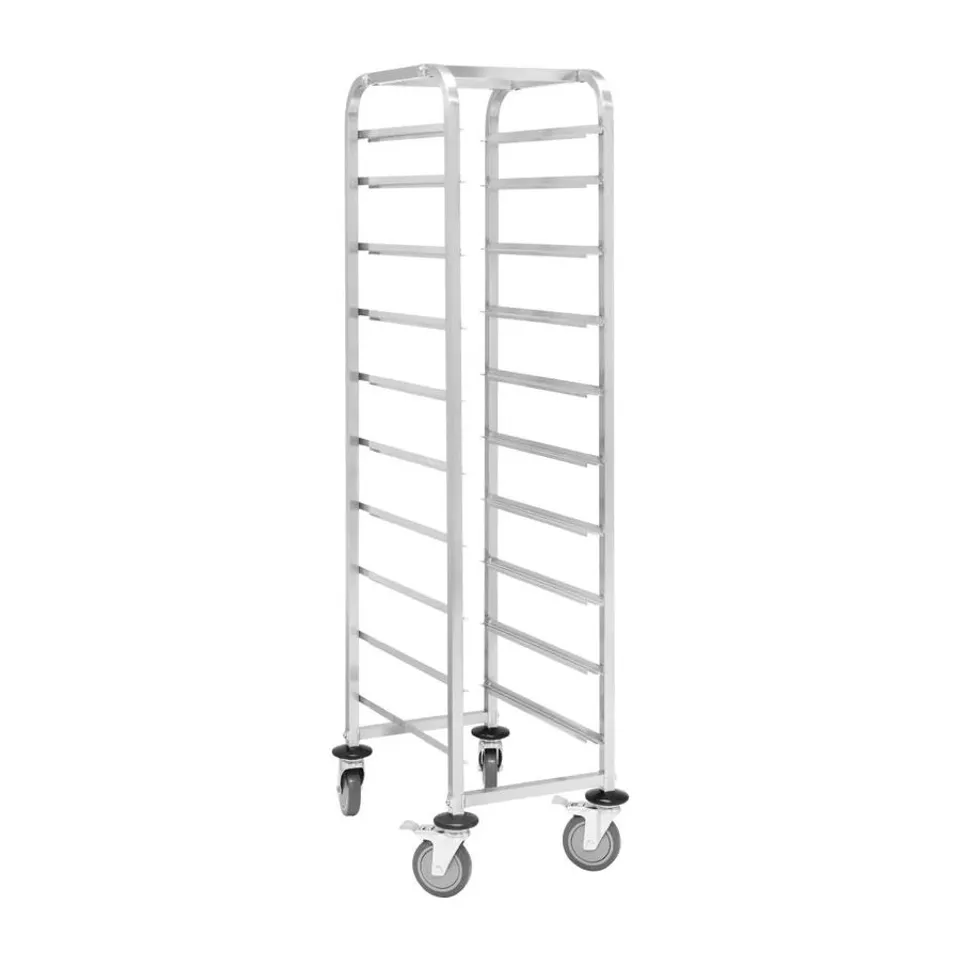 BOXED NISBETS ESSENTIALS GASTRONORM RACKING TROLLEY 10 LEVEL