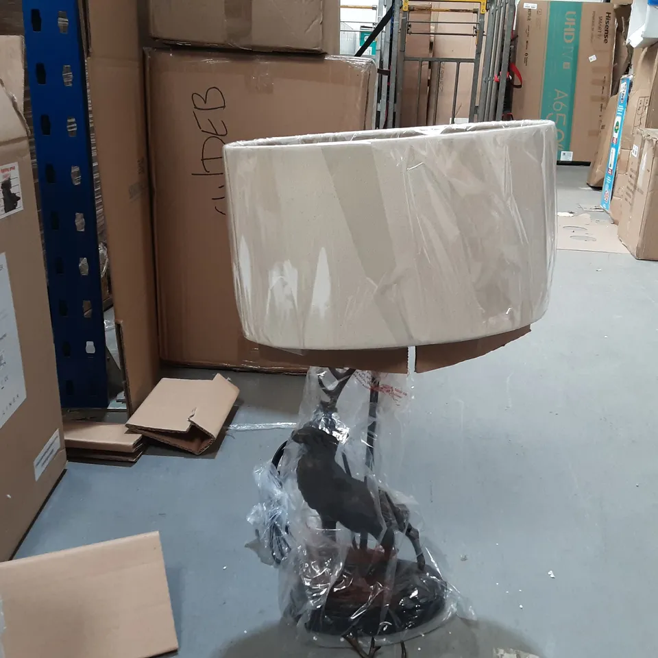 HOUSE OF FRASER STAG TABLE LAMP (BRONZE / CREAM)