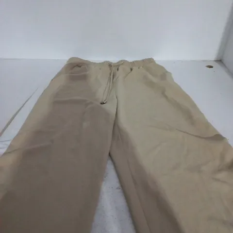 RIVER ISLAND BEIGE WOMEN'S TROUSERS – UK 16 (US 12) ELASTIC WAIST