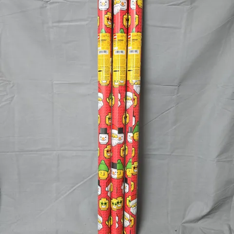 3 LEGO HALLMARK ROLL WRAPS – 4M GIFT WRAP WITH GRID LINES