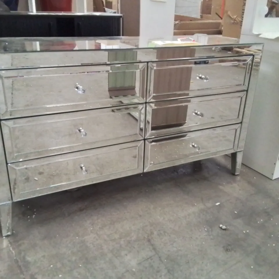 NORRISTOWN 6 DRAWER GLASS 6 DRAWER DRESSING TABLE 