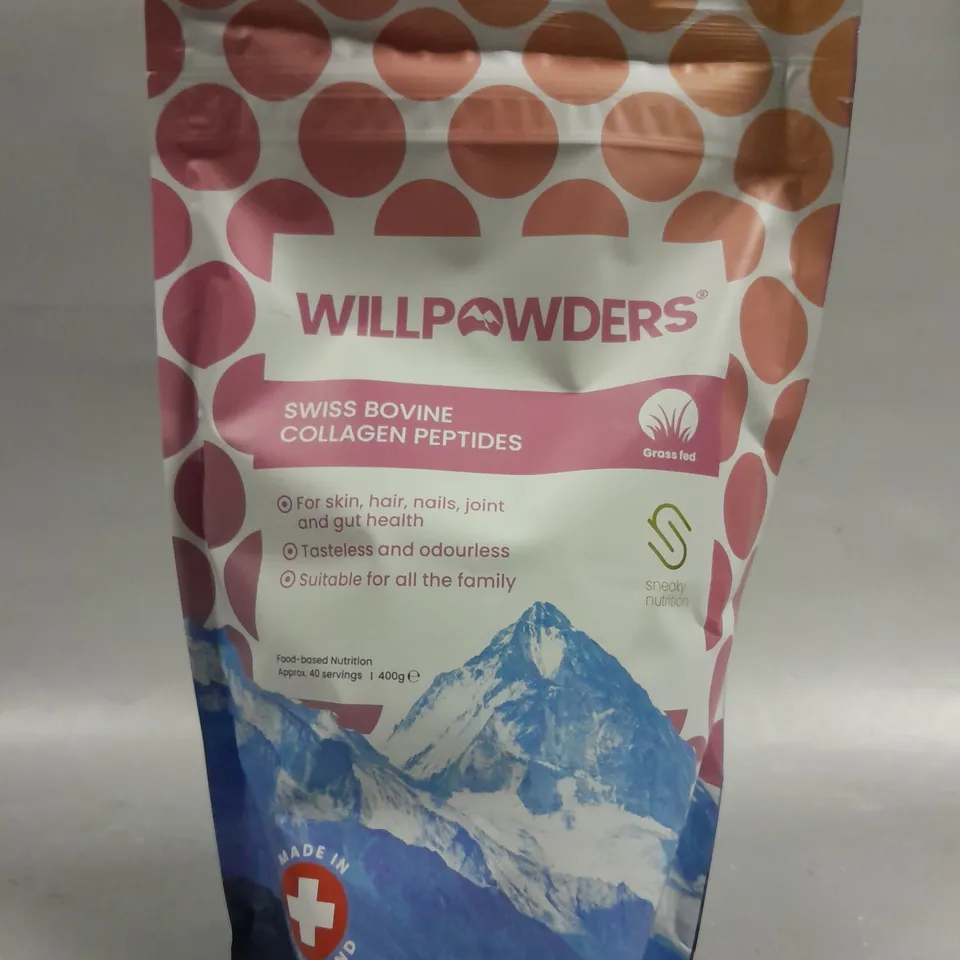 SEALED WILLPOWDERS SWISS BOVINE COLLAGEN PEPTIDES - 400G