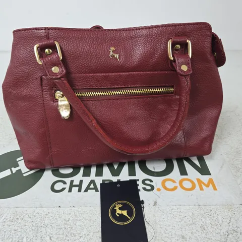 ASHWOOD LEATHER BURGUNDY HANDBAG