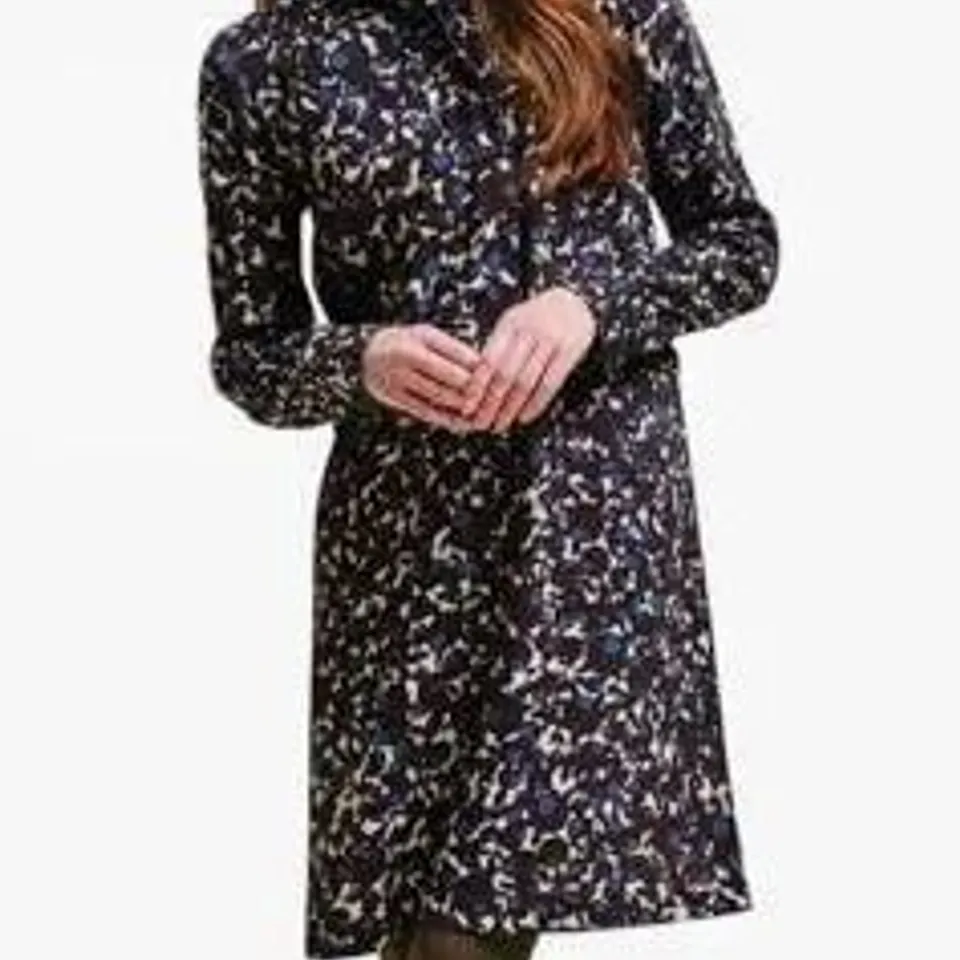 REGATTA WOMENS ORLA KIELY HIGH NECK BUTTON UP MAXI DRESS BLACK PARSLEY SIZE 18