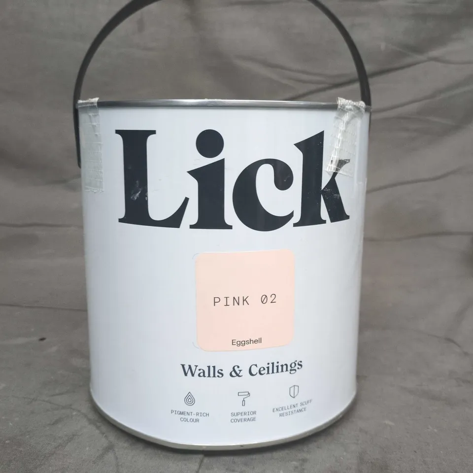 LICK WALLS & CEILINGS EGGSHELL INTERIOR – PINK 02, 2.5 L