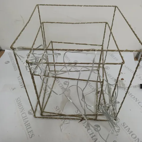 SARA DAVIES SET OF 3 INDOOR/OUTDOOR PRE-LIT CUBES