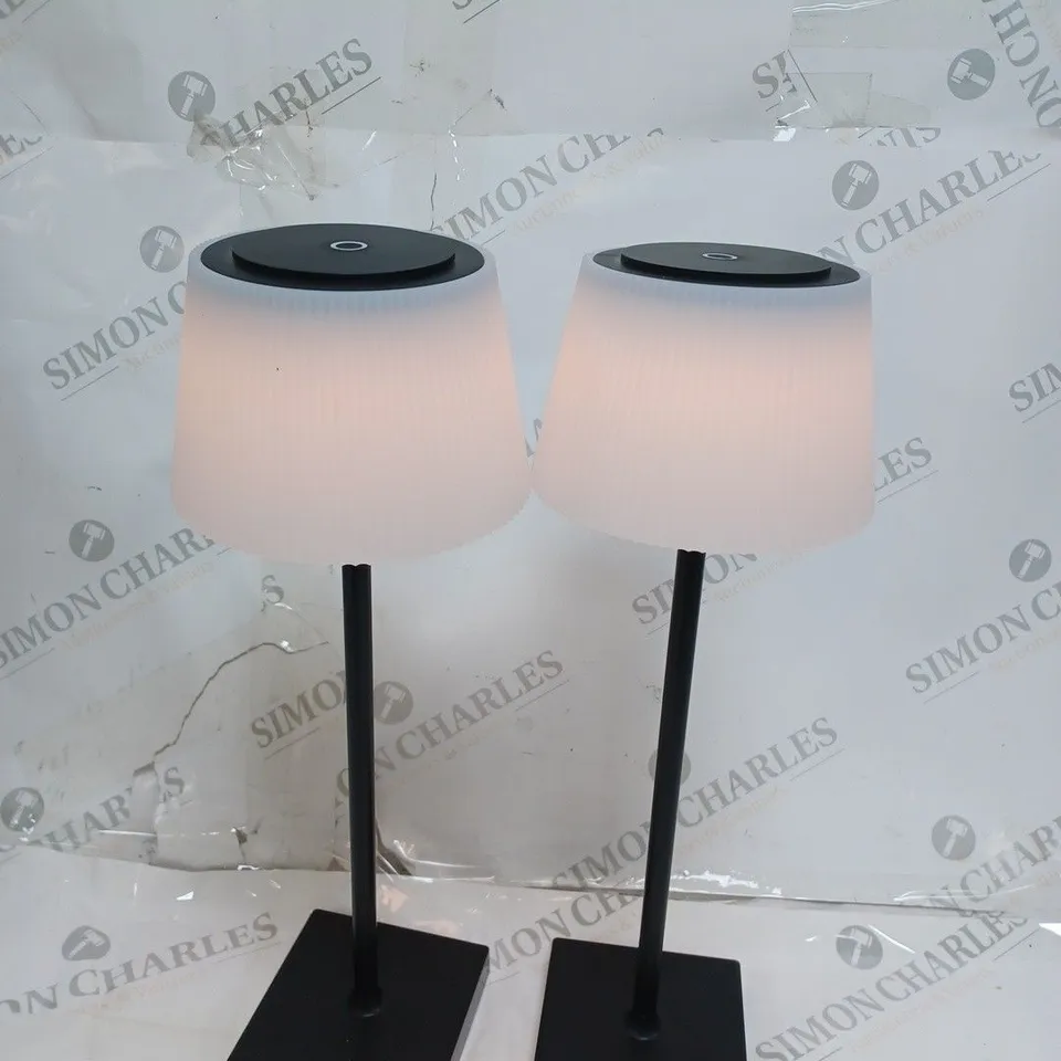 BOXED SFIXX SET OF 2 INDOOR/OUTDOOR TOUCH TABLE LIGHTS BLACK