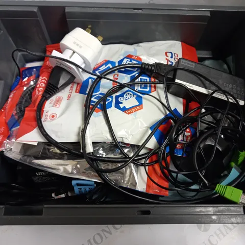 BOX OF APPROX 10 ITEMS INCLUDING ASSORTED WIRES AND CABLES FOR VARIOUS ITEMS