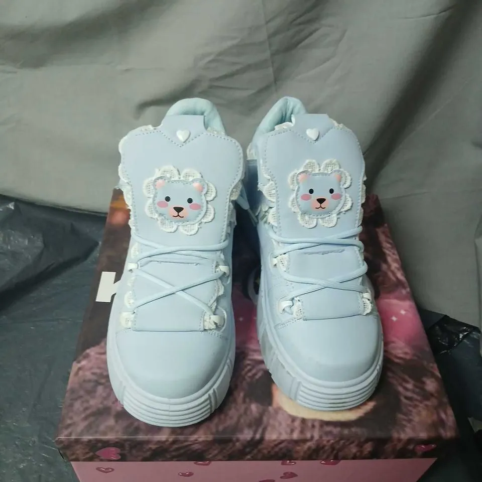 KOI BEAR BLUSHES CHUNKY GLITTER TRAINERS - LIGHT-BLUE, SIZE 39
