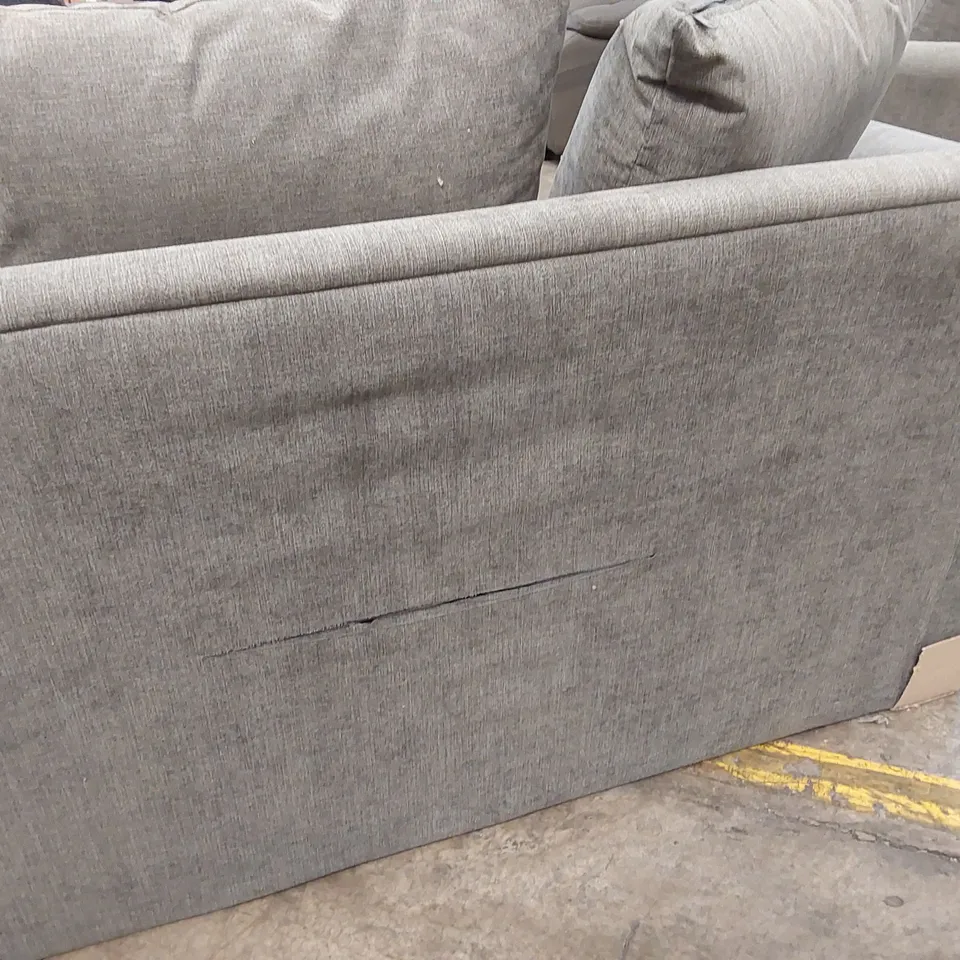 QUALITY DESIGNER DURY 3 SEATER FABRIC UPHOLSTERED SOFA - DARK GREY 