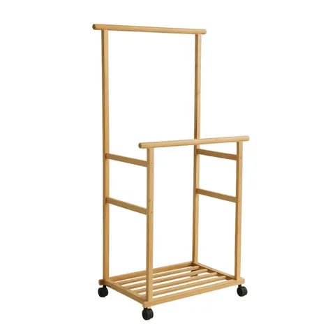 BOXED BAMBOO CLOTHES RACK/PORTABLE OPEN WARDROBE WITH SHOE STORAGE 