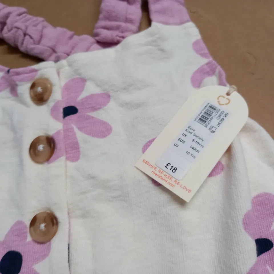 RIVER ISLAND FLOWER THEMED DUNGAREES - UK 9/10 YRS