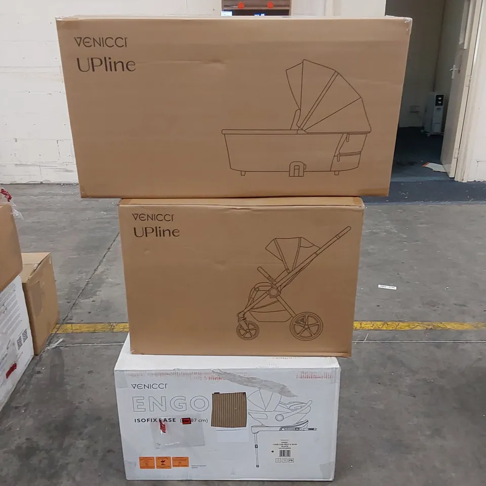 BOXED UPLINE 3 IN 1 PLUS BASE TRAVEL SYSTEM SET - STONE BEIGE (3 BOXES)