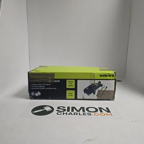 SAKURA 2-TONNE HYDRAULIC FLOOR JACK – BOXED 