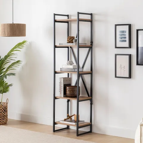 BAGGED HUNDSTOD BOOKSHELF WITH 5 RACKS, 45 CM, PINE (1 ITEM)