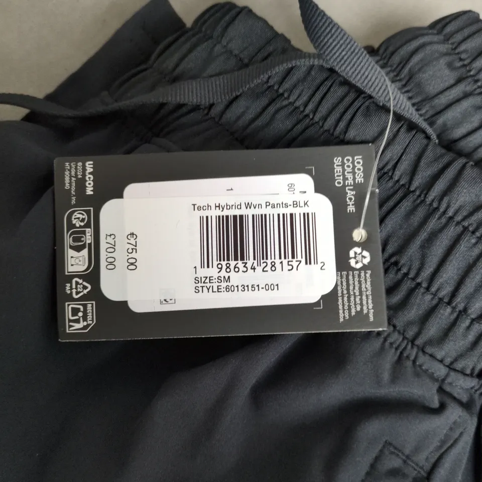 UNDER ARMOUR TECH HYBRID WOVEN PANTS - BLACK, UK S (SM)
