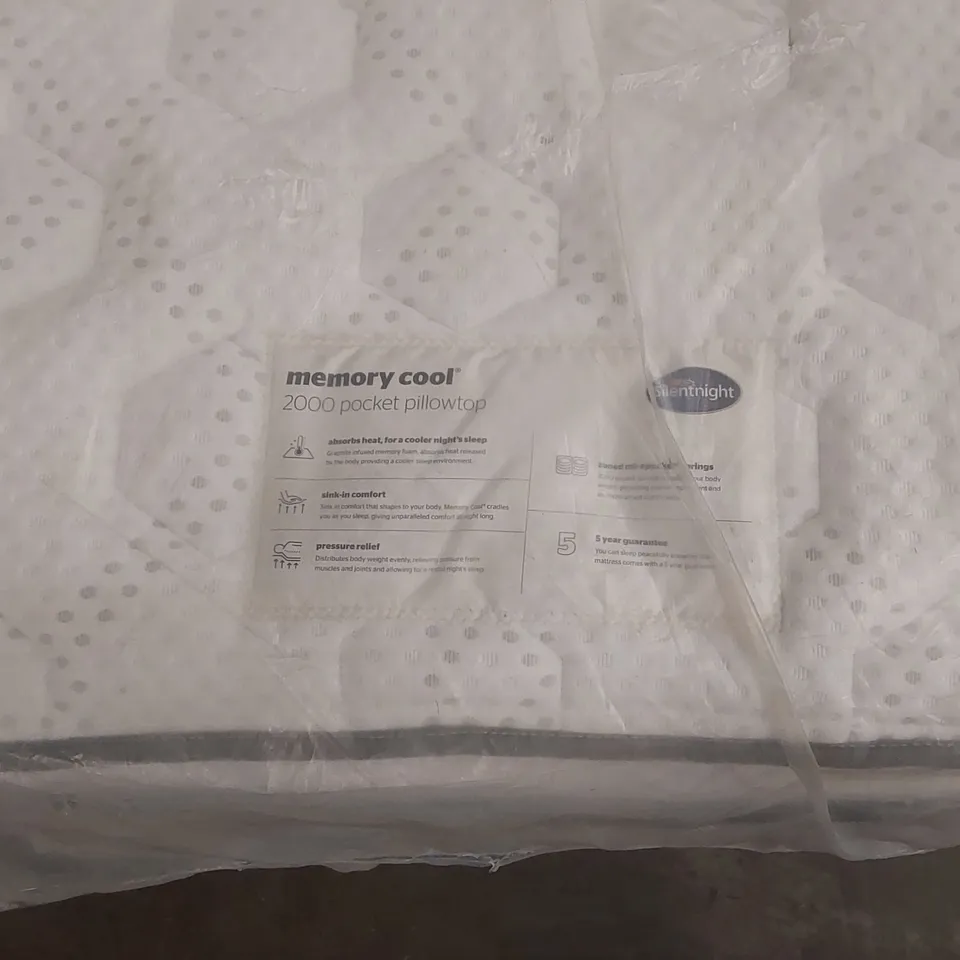 QUALITY BAGGED SILENTNIGHT MEMORY COOL 2000 POCKET PILLOWTOP 3' SINGLE MATTRESS