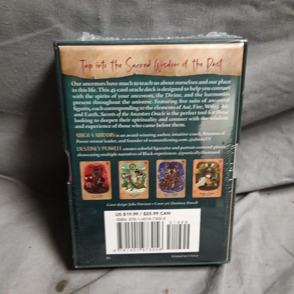 SEALED SECRETS OF THE ANCESTORS ORACLE CARD DECK BY ABIOLA ABRAMS