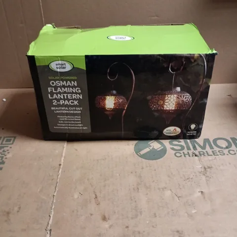 SMART SOLAR OSMAN FLAMING LANTERN 2 PACK BOXED