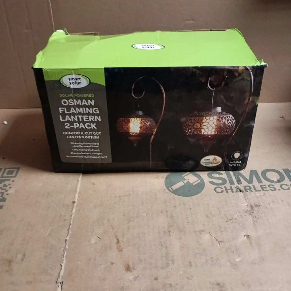 SMART SOLAR OSMAN FLAMING LANTERN 2 PACK BOXED