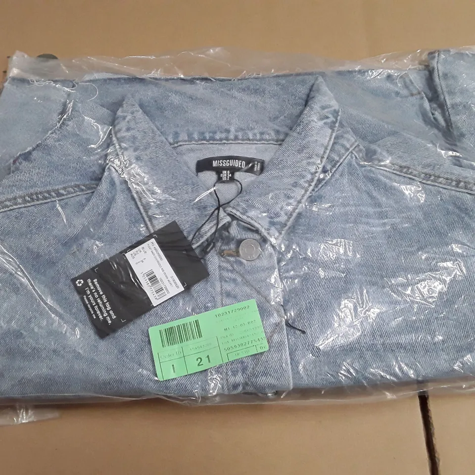 BAGGED MISSGUIDED PLEAT BACK OVERSIZED 80'S DENIM JACKET - UK 6