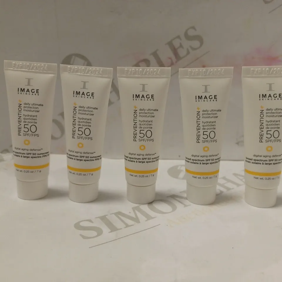 BOX TO CONTAIN APPROX. 20 X PACKS CONTAINING SAMPLES OF I-IMAGE SKINCARE PREVENTION+ 50 SPF/FPS SUNSCREEN (5 X 7G SAMPLES PER PACK) // EXP: 10/2024