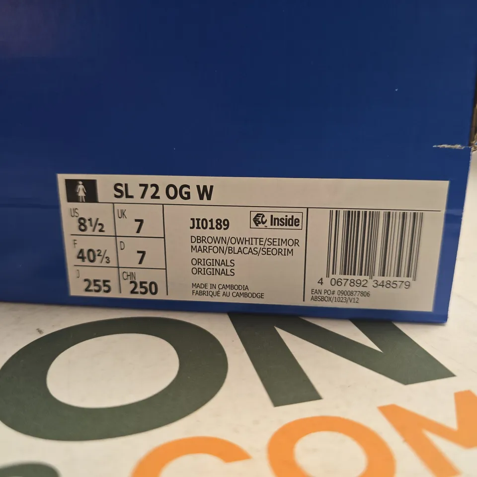 BOXED PAIR OF ADIDAS SL 72 OG W LEOPARD PRINT TRAINERS – UK 7
