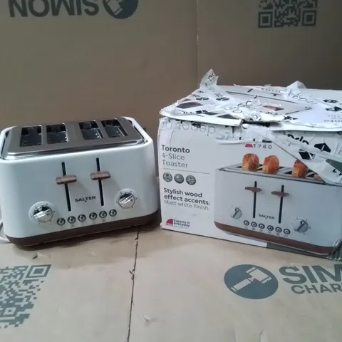 BOXED SALTER TORONTO EK5823WHT 4-SLICE TOASTER - WHITE