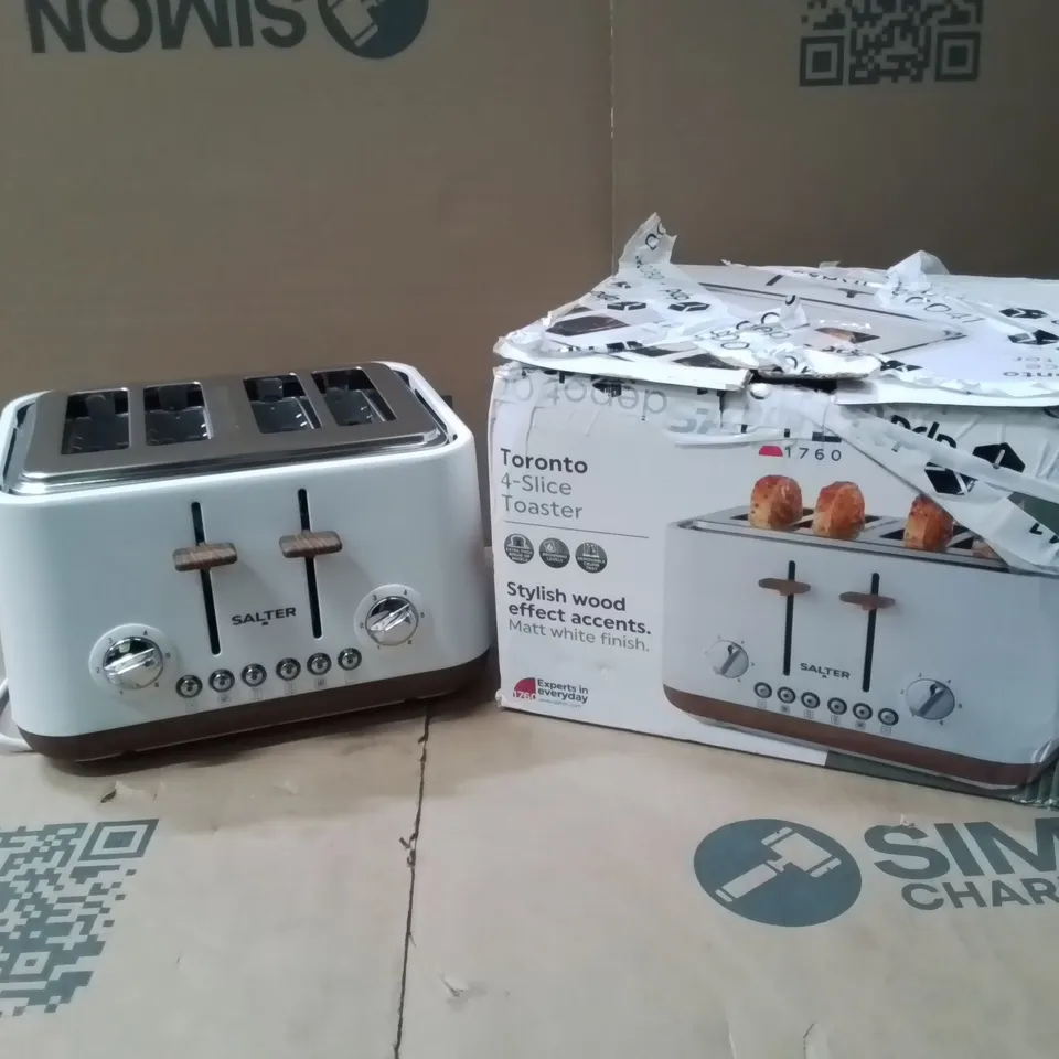 BOXED SALTER TORONTO EK5823WHT 4-SLICE TOASTER - WHITE
