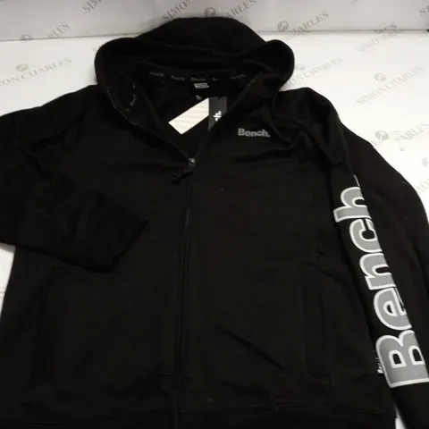 BENCH ZIP THROUGH BLACK HOODIE - L