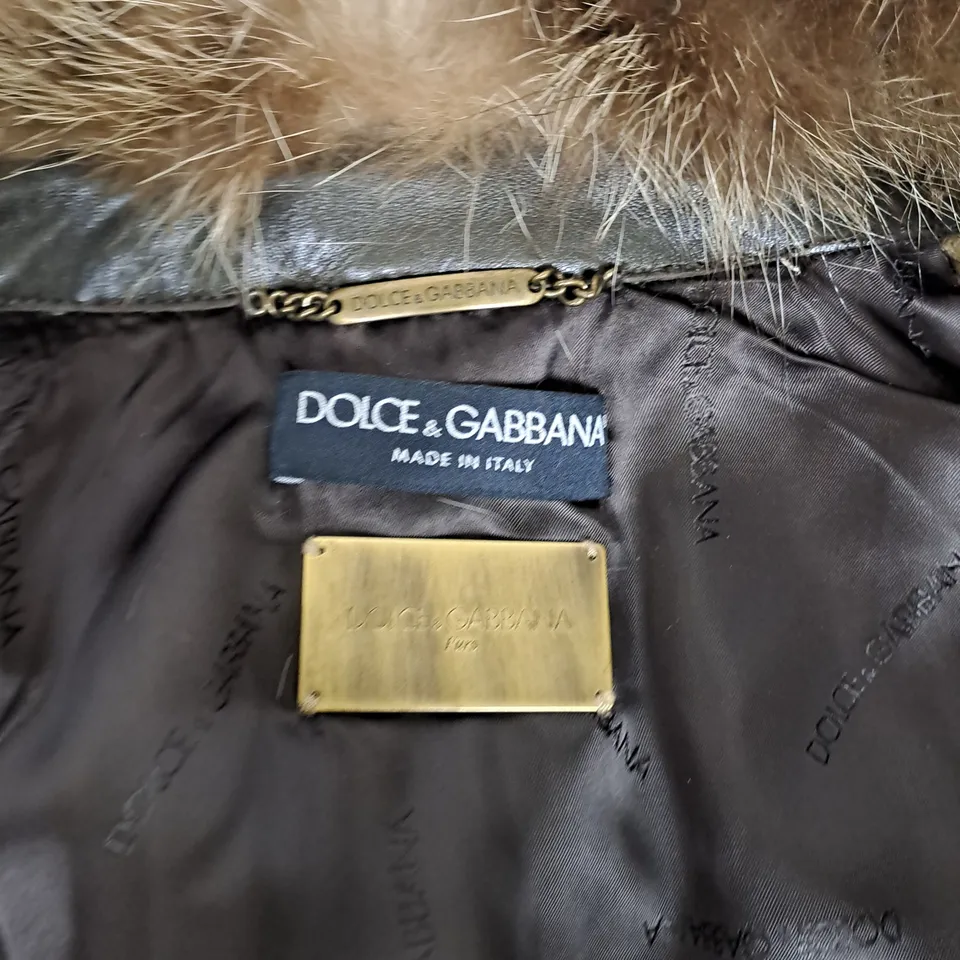 DOLCE AND GABBANA FAUX FUR ZIPPED COAT SIZE UNSPECIFIED