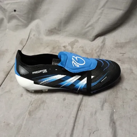 ADIDAS PREDATOR FOOTBALL BOOTS β BLACK/BLUE WITH WHITE STRIPES SIZE 6 KIDS