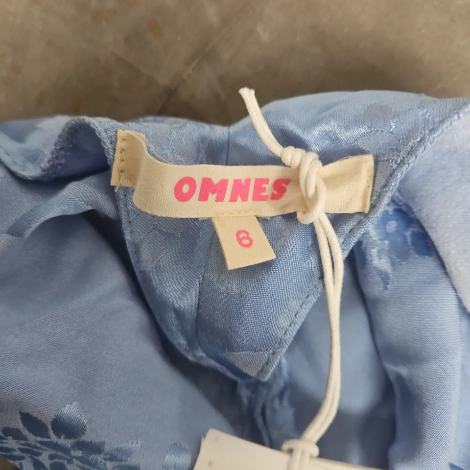 OMNES IRIS JACQUARD DRESS IN BLUE - SIZE 6