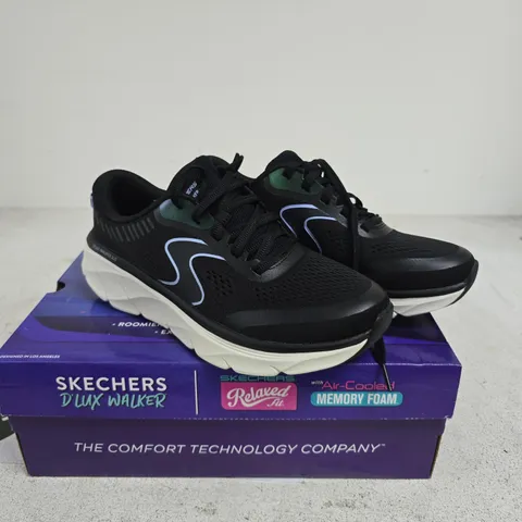 SKECHERS D'LUX WALKER TRAINERS BLACK SIZE 7 BOXED