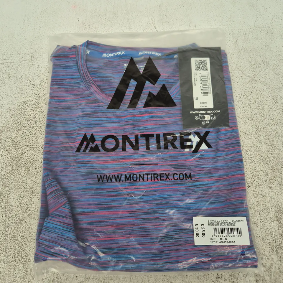 MONTIREX T‑SHIRT – BLUE CELESTIAL PATTERN, UK XL/B