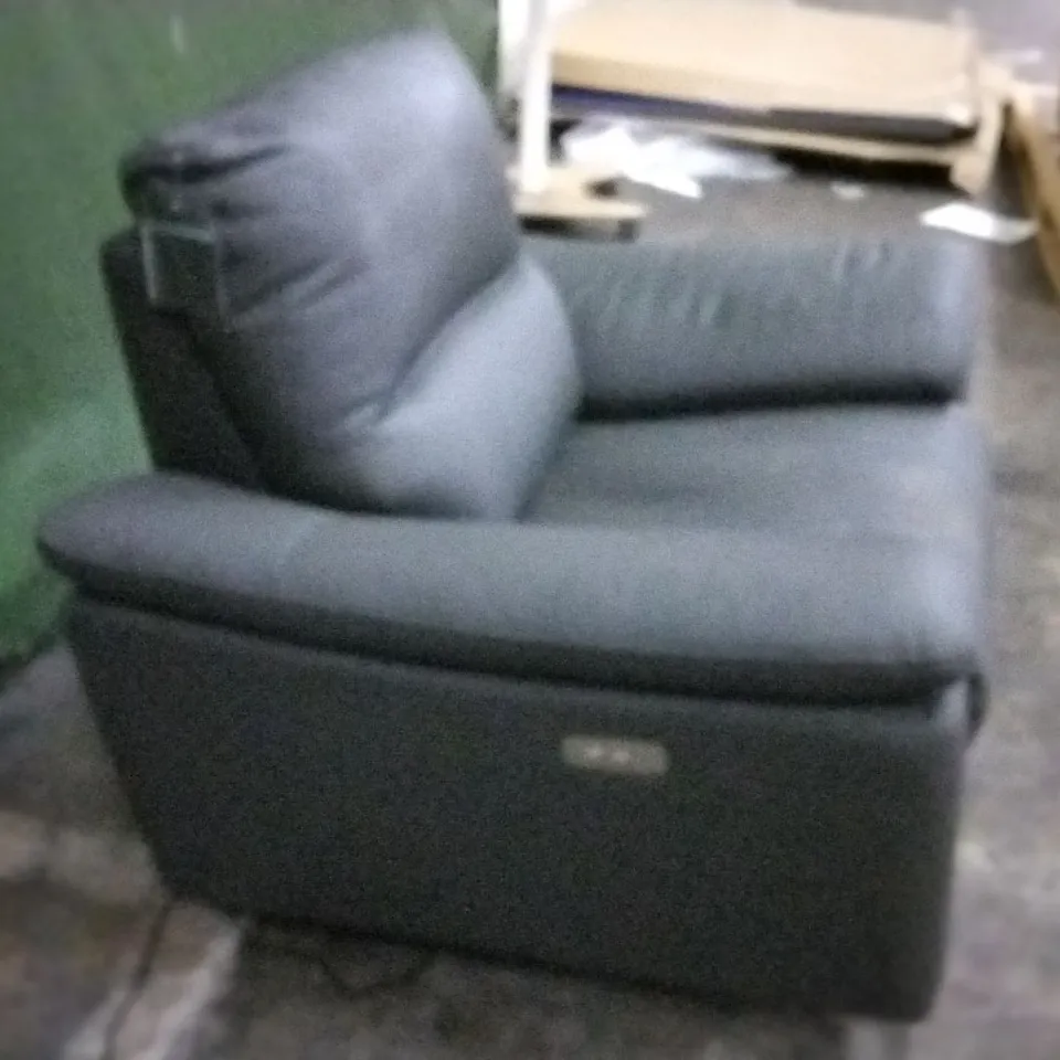 DESIGNER GREY FAUX LEATHER ELECTRIC RECLINING ARM CHAIR