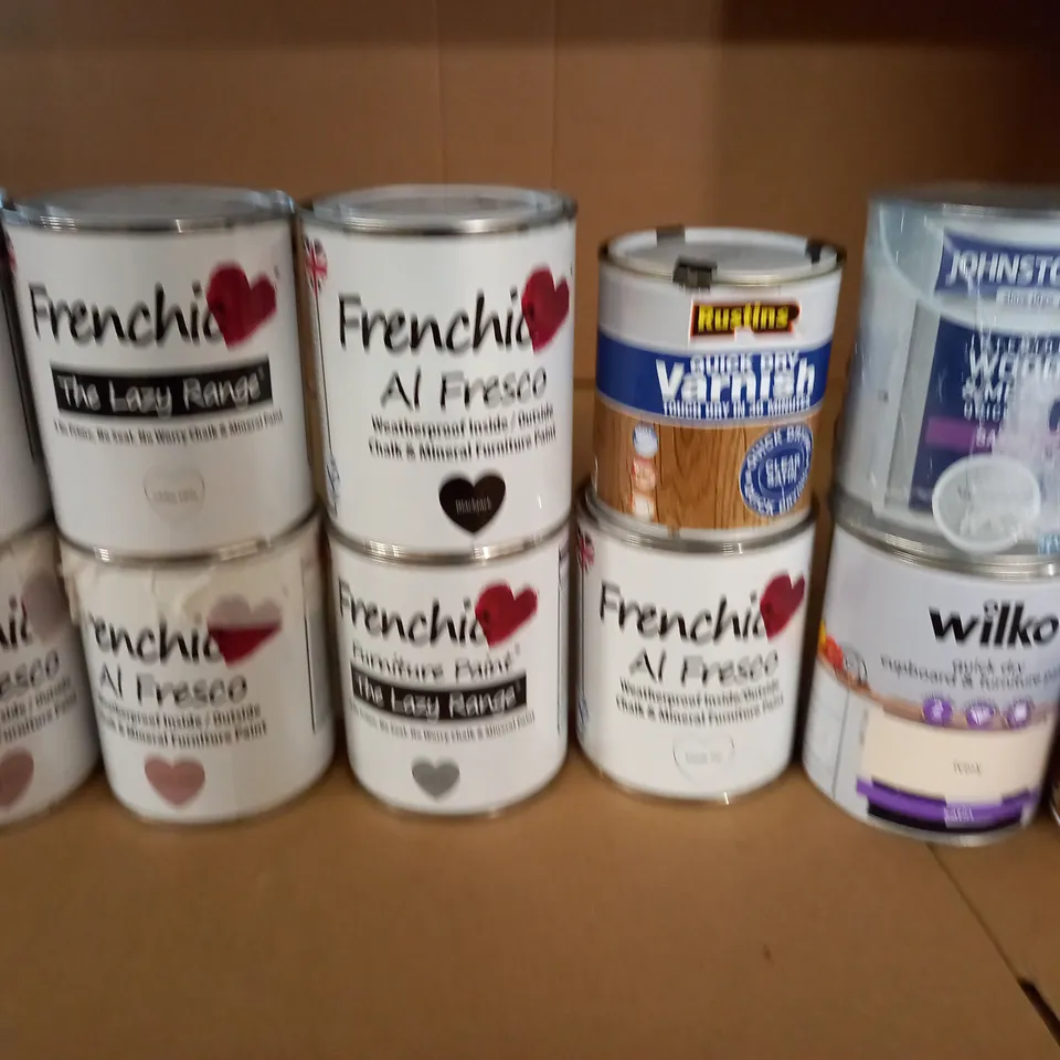 LOT OF 12 ASSORTED TINS OF PAINT - COLLECTION ONLY