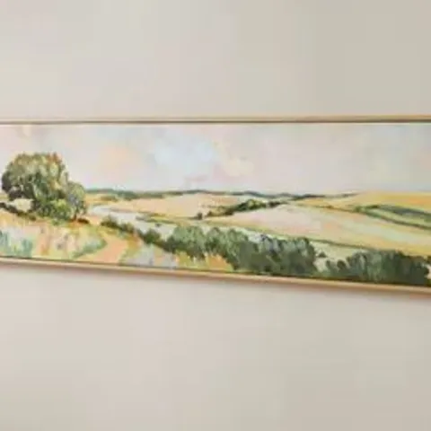 BOXED ROLLING HILLS HAND FINISHED FRAMED CANVAS // SIZE: H 30cm X W 180cm X D 3cm