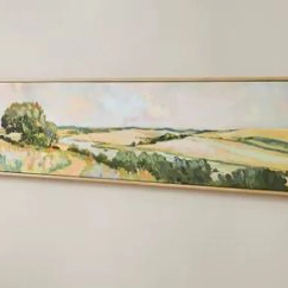 BOXED ROLLING HILLS HAND FINISHED FRAMED CANVAS // SIZE: H 30cm X W 180cm X D 3cm