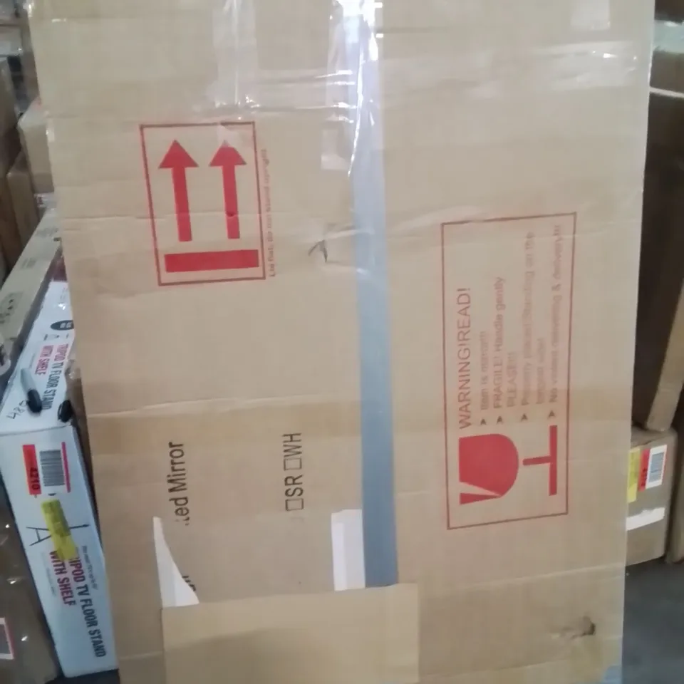 BOXED FLAT ALUMINIUM FRAMED RECTANGLE WALL ACCENT MIRROR