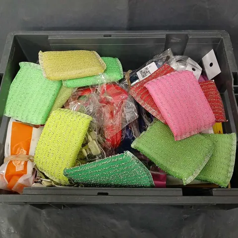 TOTE OF ASSORTED HOUSEHOLD ITEMS 