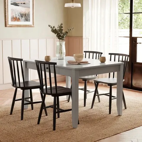BOXED LYNTON COMPACT RECTANGULAR 4 SEATER DINING TABLE - GREY (1 BOX)