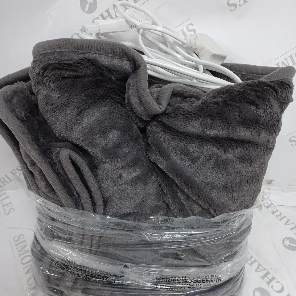 COZEE HOME HEATED BLANKET IN CHARCOAL