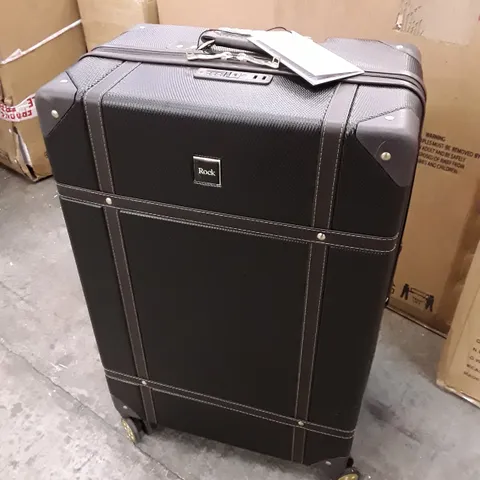 BOXED ROCK VINTAGE 78CM TROLLEY CASE - BLACK