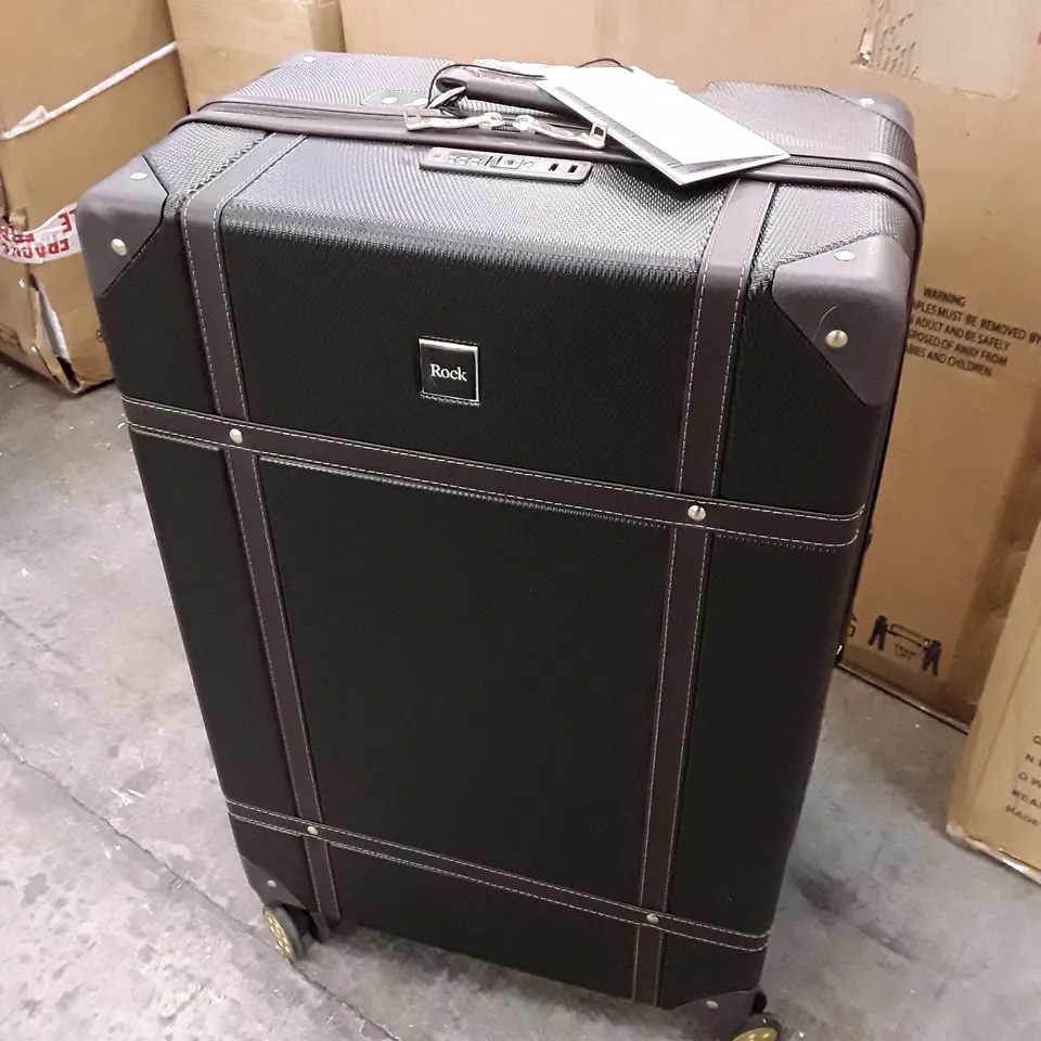 BOXED ROCK VINTAGE 78CM TROLLEY CASE - BLACK