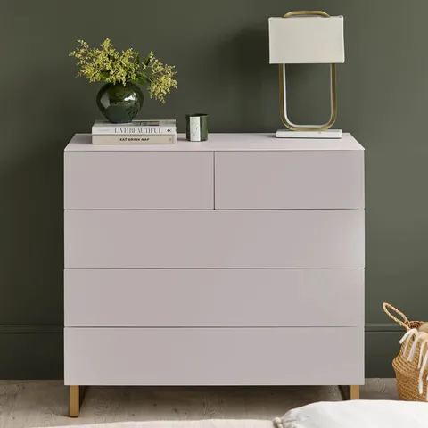 BOXED DANETTI BENTON GREY CHEST OF DRAWERS