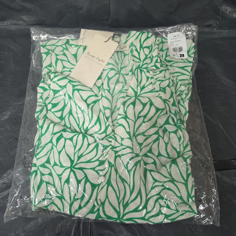 BAGGED PHASE EIGHT PENELE LEAF PRINT SWING DRESS IN GREEN UK 16