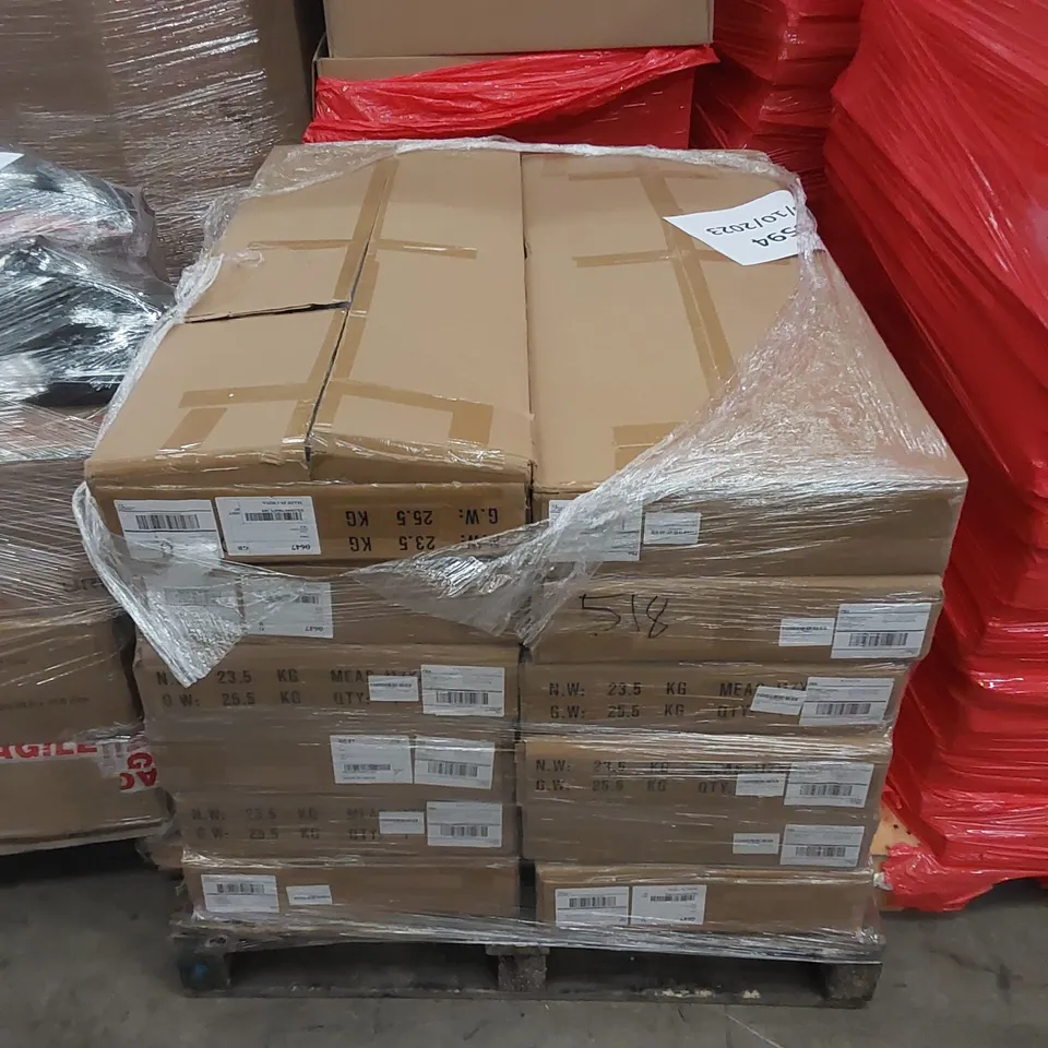 PALLET TO CONTAIN APPROX 12 X ASSORTED L-SHAPED COMPUTER DESKS 