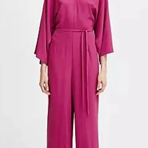 ICHI LEANE V NECK JUMPSUIT FESTIVAL FUSCHIA SIZE 10